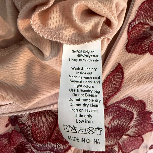 AS IS Joyfolie MIA JOY girls Verona burgundy LACE floral sharkbite formal bridal - Picture 14 of 15